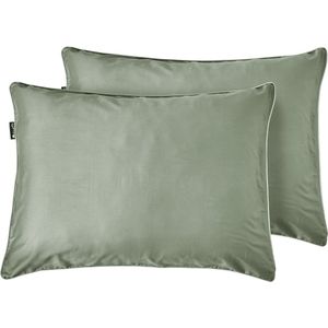 Cloudpillo - Duopack Kussenslopen - Sage Green - Set van 2 - Luxe Katoen Satijn 300TC