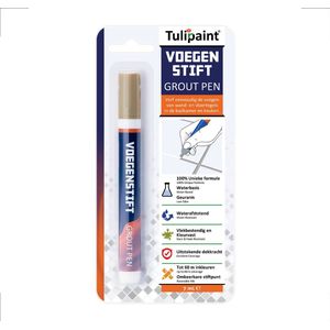 Tulipaint Voegenstift (Beige) - Voegenmarker - Voegenpen - Voegenverf - Voegstift - Voegverf - voegen verven schilderen - voegenfris - voegenreiniger - voegen verf - tegelvoegen schoonmaken schoonmaakmiddel - tegelvoeg voeg stift marker pen