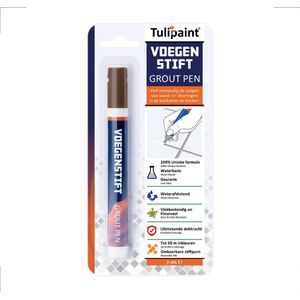 Tulipaint Voegenstift (Bruin) - Voegenmarker - Voegenpen - Voegenverf - Voegstift - Voegverf - voegen verven schilderen - voegenfris - voegenreiniger - voegen verf - tegelvoegen schoonmaken schoonmaakmiddel - tegelvoeg voeg stift marker pen