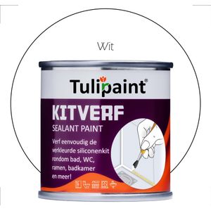 Tulipaint Kitverf (Wit) - Kit verven - Siliconenkit verven schilderen - Kitstift - Kitranden vieze verkleurde gele vergeelde Kit schoonmaken reinigen reiniger - Kitreiniger