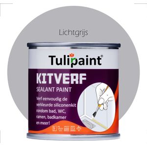 Tulipaint Kitverf (Lichtgrijs) - Kit verven - Siliconenkit verven schilderen - Kitstift - Kitranden vieze verkleurde gele vergeelde Kit schoonmaken reinigen reiniger - Kitreiniger