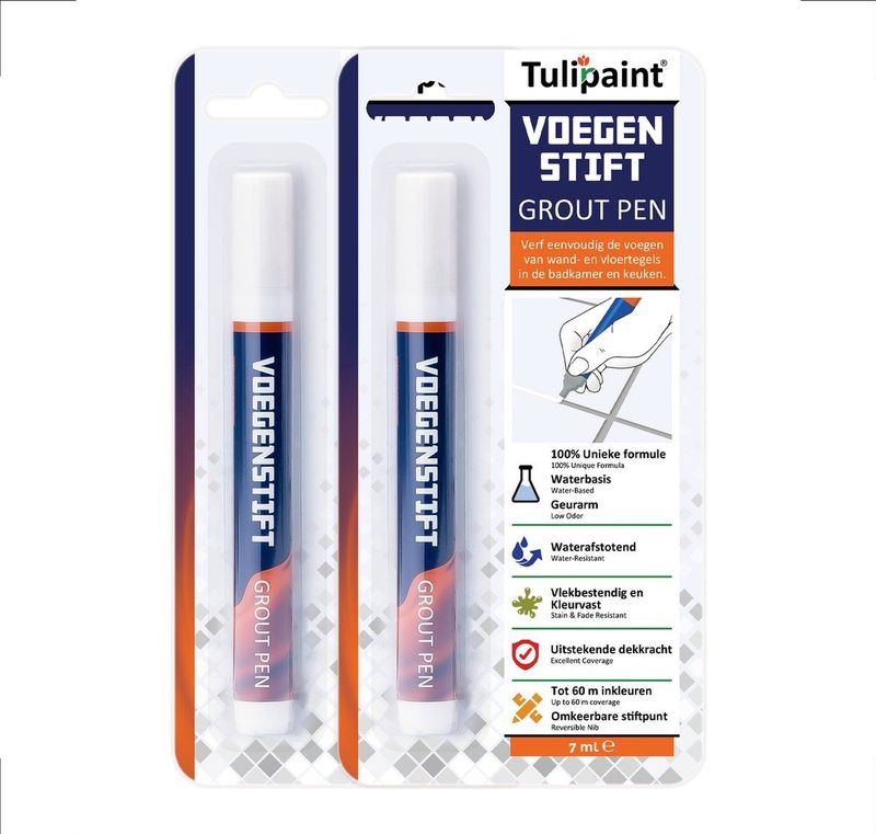Tulipaint - Voegenstift - Wit - DuoPack - Voegenmarker