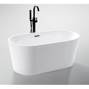 Design ligbad Bergen 150 (Mat wit) - Wit - 150 x 75 x 60 cm - Vrijstaand - Acryl - Ovaal- 151320