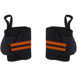 Wrist Wraps - 2 stuks - Oranje / Zwart - Fitness en Crossfit Polsband- Polsbandage Wrist Support Wraps - Pols Bandage Band - Bodybuilding Support - Gewichthef Straps - Wrist Polsbanden - Lifting Straps