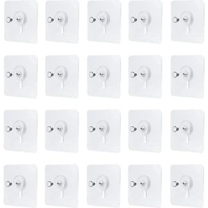 Zelfklevende Spijker - 20 stuks - Plakspijkers - Zelfklevend Ophangsysteem - Plakschroef