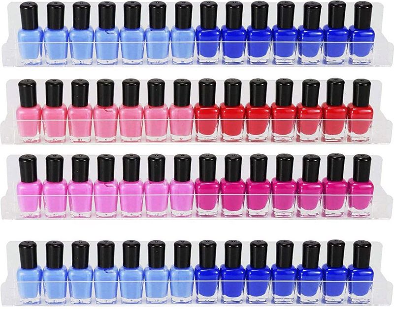 Nagellak houder - 4 stuks - Transparant - Houder voor Nagellak potjes - Nagellak organizer voor aan de Muur
