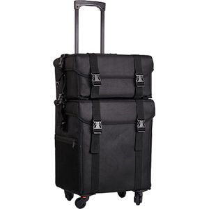 Pedicurekoffer met Wieltjes - Zwart - 60x41x30 cm - Pedicure case - Ambulante Pedicure Koffer