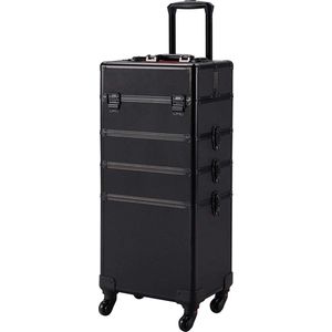Kapperskoffer - Kapperstrolley - Zwart - Mobiele Koffer voor Kappers