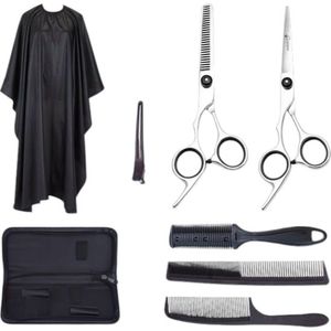 Kappersset - 9-Delige - Uitdunschaar - Rechtshandig - Kappersmantel - Kappersschaar