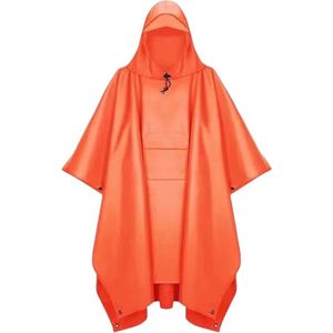 Poncho - Oranje - Fietsponcho - Waterdicht - Reflecterende Strips