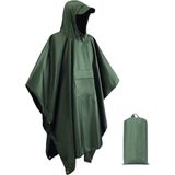 Regenponcho - Groen - Waterdicht - Reflectievlakken