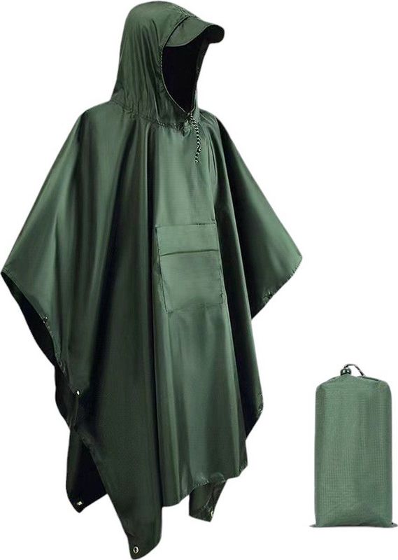 Regenponcho - Groen - Waterdicht - Reflectievlakken