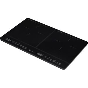 Inductiekookplaat 2-pits – Smart Touch-bediening, Timer, 1800W per Zone – Zwart Kristaloppervlak – Veilige Kookplaat met Kinderslot