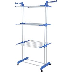 Droogrek - Inklapbaar - Met Wieltjes - Ruimtebesparend - Meerdere Lagen