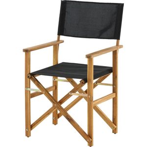 Nest - Alba - Tuinstoel - Zwart - Acaciahout - Polyester