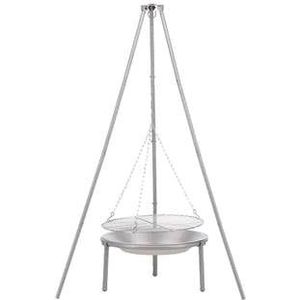 Nest outdoor Arne driepoot vuurschaal met barbecue zilver