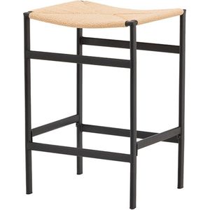 Nest Living - Roan - Barkruk - Zwart - Rotan Zitting