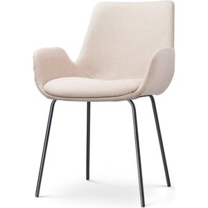 Nolon Nora-Eef Eetkamerstoel Beige - met Armleuning - Zwart