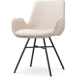 Nolon Noa-Eef Eetkamerstoel Beige - met Armleuning - Zwart