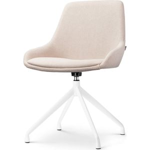 Nolon Nola-Isa draaibare eetkamerstoel beige - wit onderstel