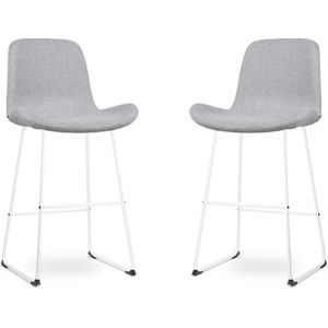 Nolon Nino-Fé barkruk lichtgrijs - wit onderstel - 75 cm - set van 2