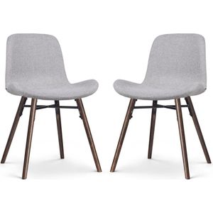 Nolon Nena-Fé Eetkamerstoelen Set van 2 - Lichtgrijs - Walnoot