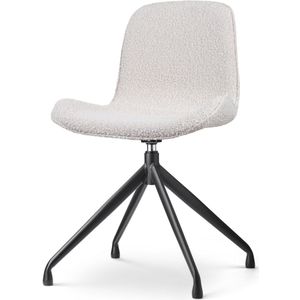 Nolon Nola-Fé Eetkamerstoel Draaibaar Bouclé Beige - Stof - Zwart Metalen Onderstel