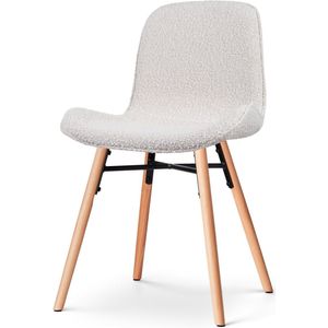 Nolon Nena-F√© Eetkamerstoel Lichtgrijs - Stof - Houten Poten
