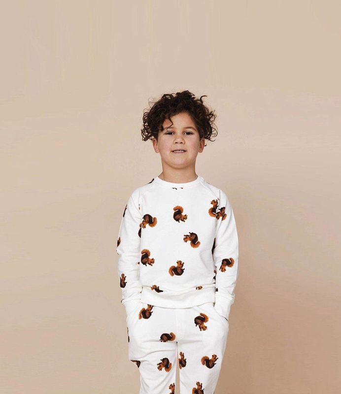 SNURK - Squirrels - Trui - Wit - Organisch Katoen - Relaxed Fit