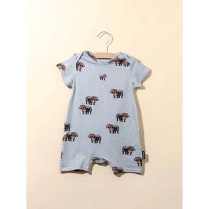 SNURK Baby Boxpakje - Hippo - Zachtgrijs met Nijlpaardenprint - Biologisch Katoen - Maat 74 / 9 maanden