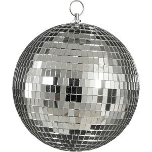 House of Seasons Grote discobal kerstbal - zilver - 20 cm - foam - spiegelbol