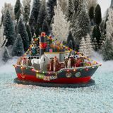 Luville - Molendam - Kerstdorp Miniatuur - Pakjesboot - 32,5 x 17,5 x 19 cm