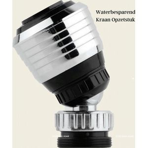 Waledano® Roterende Verlengstuk - Waterbesparende Kraankop - Kraan Opzetstuk 360 Graden Draaibaar - 2 Standen - Douche - Badkamer - Keuken - Sproeikop - Kraanfilter
