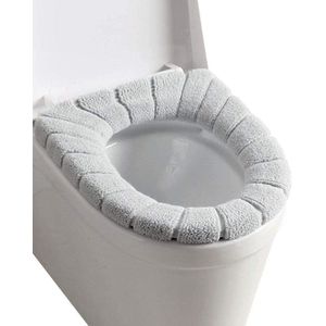 Waledano® - Wasbaar - Wc Bril Cover - Brilhoes - Verwarmde Toiletzitting - Toiletbril Hoes - Grijs - Wc hoes