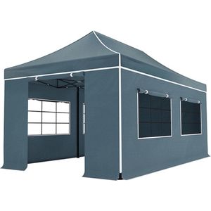 Easy up 3x6m grijs luxe partytent opvouwbaar