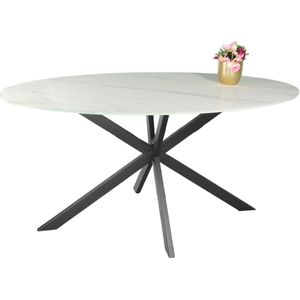 Figo - Eettafel - Wit - Sintered Stone - Ovaal 160cm