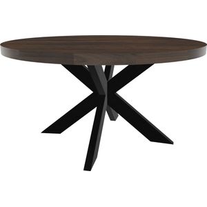 Eettafel Jones rond 150cm walnoot duurzaam mangohout ronde tafel