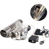 VCTparts® Elektrische Uitlaat Kleppensysteem 2inch 51mm Bypass Universeel Draadloos met Afstandsbediening- Dubbele Pijp met Klem