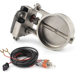 VCTparts Elektrische Uitlaat Regelklep 2.5inch 63mm Universeel met Schakelaar Enkele Klep Kleppensysteem