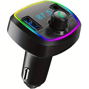 VCTparts Universele Bluetooth FM Transmitter Carkit Autolader Zwart met LED Verlichting