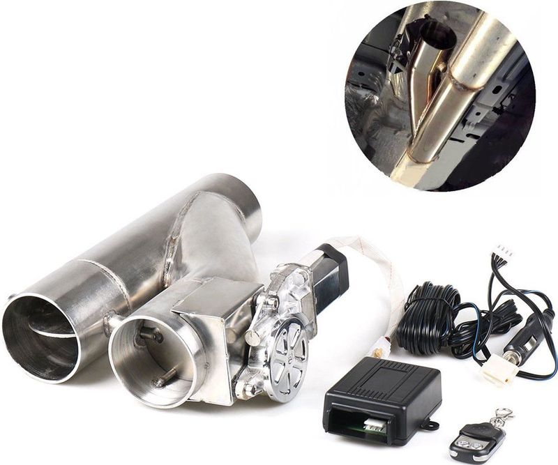 VCTparts Elektrische Uitlaat Kleppensysteem 2.25inch 57mm Bypass Universeel Draadloos met Afstandsbediening- Dubbele Pijp met Klep