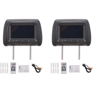 VCTparts Tweeweg Hoofdsteun Monitoren - 7 inch Touchscreen Beeldscherm Mirror Link AV/USB/SD Ingangen met Afstandsbediening