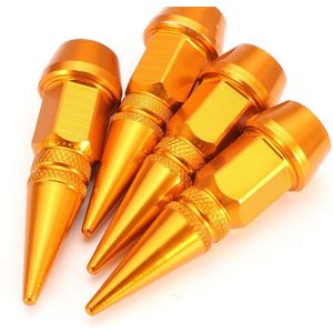 VCTparts Ventieldoppen Slotbout Kogelstijl Roestbestendige Punt Doppen - Aluminium Goud (Set 4 stuks)