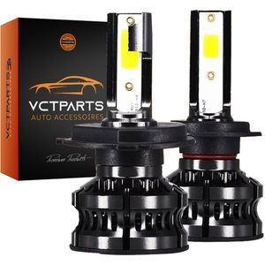 VCTparts® H7 LED Dimlicht Koplampen 8000K High Power – Wit/IJsblauw Licht met Ventilator en Canbus Decoder (Set van 2)
