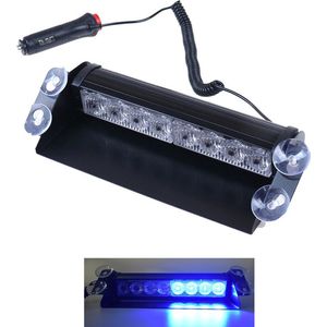 VCTparts® Raamflitser Blauw Led Stroboscoop Zwaailicht met Zuignappen en 12V Plug