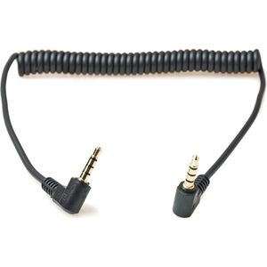 VCTparts Rekbare AUX naar AUX Man 3.5 Krulsnoer 90cm Zwart