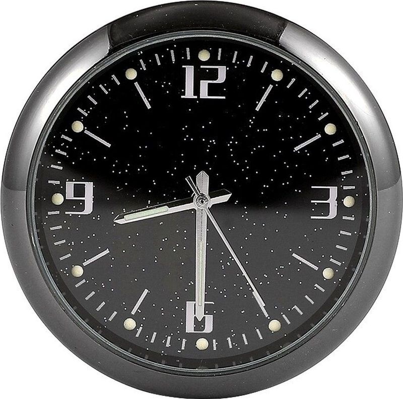 VCTparts Analoog Mini Dashboard Auto Klokje Zelfklevend - Ster Chrome Stardust