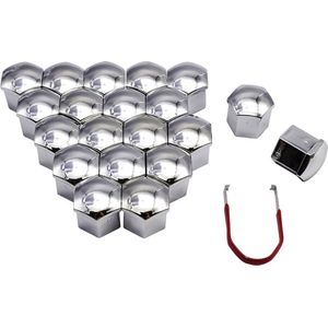 VCTparts Zilveren Wielbout Wielmoer Doppen Beschermende Afdekkapjes 20 stuks - 21mm (set)