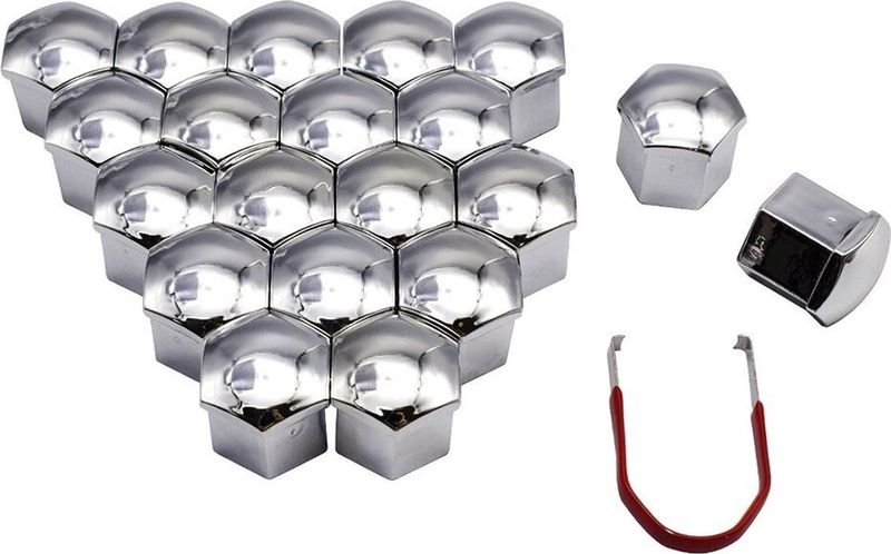 VCTparts® Wielmoer Doppen - Zilver - Set van 20 - Inclusief Demontage Tool