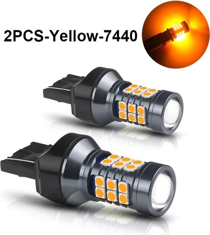 VCTparts - High Power T20 LED Lamp Bol - Oranje / Amber Geel - Set van 2
